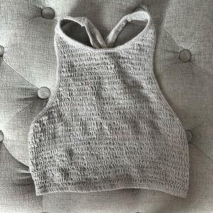 Urban Outfitters Gray Smocked Top